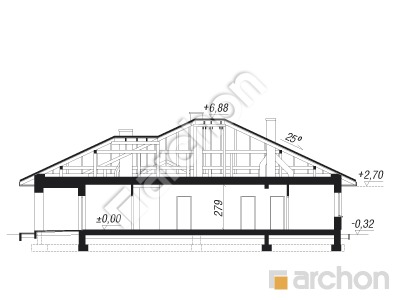 Проєкт будинку ARCHON+ Будинок в джонагольдах 4 (Г2) Розріз будинку