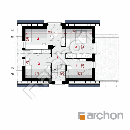 Проект будинку ARCHON+ Будинок в амарилісах вер.2 План мансандри