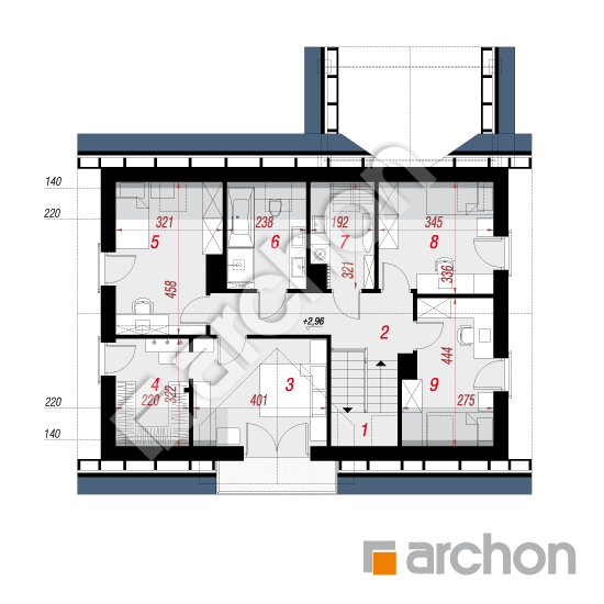 Проект будинку ARCHON+ Будинок в малинівці 16 (Г) План мансандри