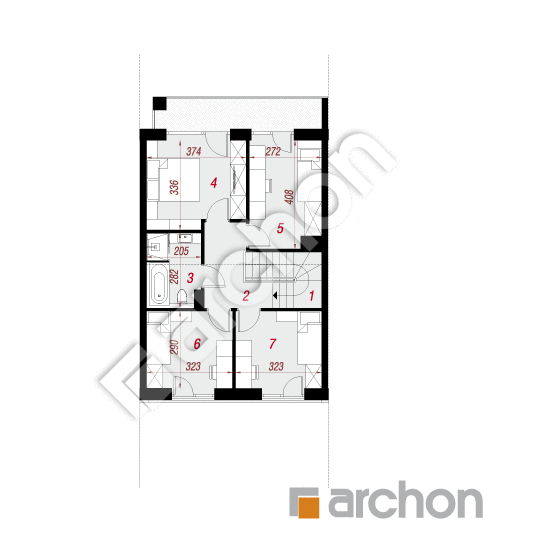 Проект будинку ARCHON+ Будинок під міліном (С) План мансандри