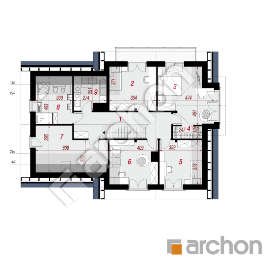 Проект дома ARCHON+ Дом в орлишках (Г2A) План мансандри