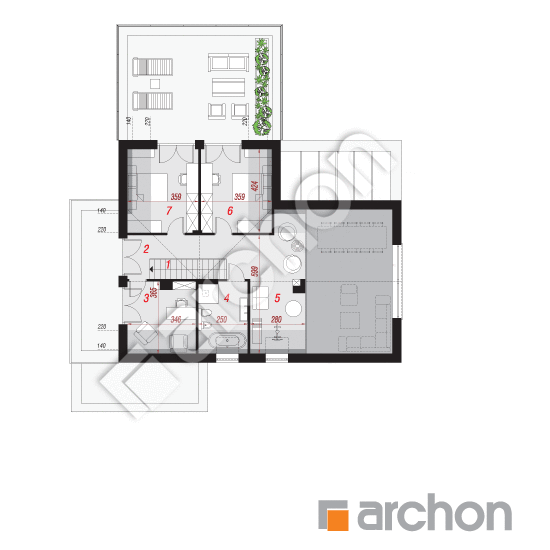 Проект будинку ARCHON+ Будинок в аромах (Г2) План мансандри