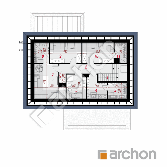 Проект дома ARCHON+ Дом в подснежниках 16 (Г2) План мансандри