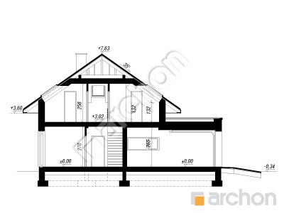 Проект дома ARCHON+ Дом в подснежниках 16 (Г2) Розріз будинку