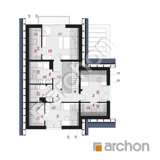 Проект будинку ARCHON+ Будинок в жарновці План мансандри