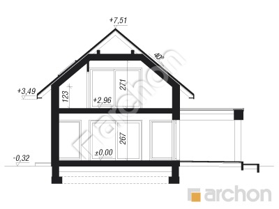 Проект дома ARCHON+ Дом в ракитнике Розріз будинку