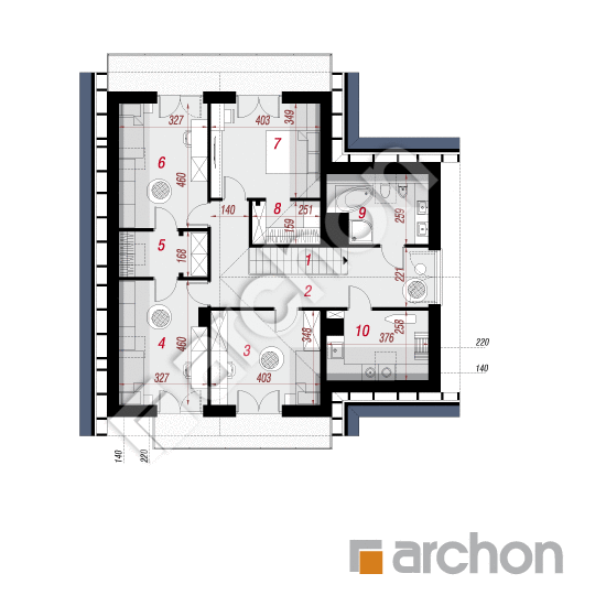 Проект будинку ARCHON+ Будинок в сон-траві 6 (Г) План мансандри