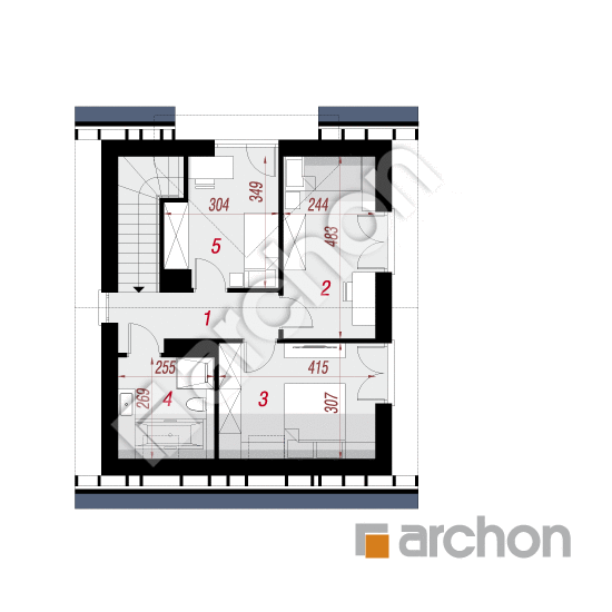 Проект дома ARCHON+ Дом в бруснике 6 План мансандри