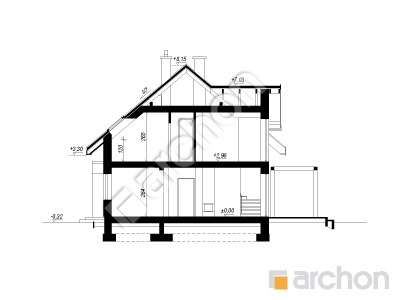 Проект дома ARCHON+ Дом в бруснике 6 Розріз будинку