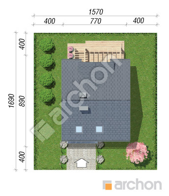 Проект дома ARCHON+ Дом в бруснике 6 Ситуація
