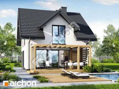 Проект будинку ARCHON+ Будинок в брусниці 6 Вид 2