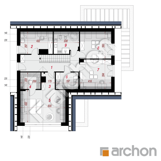 Проект дома ARCHON+ Дом в лобо (Г2) План мансандри