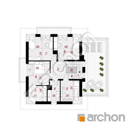 Проект будинку ARCHON+ Вілла Адріана План першого поверху