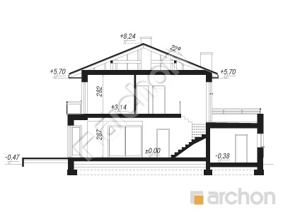 Проект дома ARCHON+ Вилла Адрианна Розріз будинку