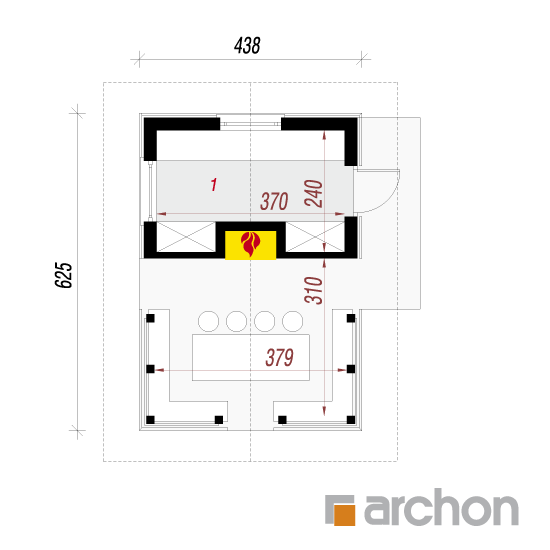 Проект будинку ARCHON+ Альтанка А5 План першого поверху