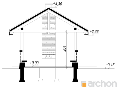 Проєкт будинку ARCHON+ Альтанка А5 Розріз будинку
