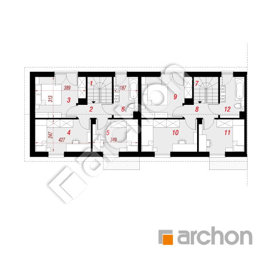 Проект дома ARCHON+ Дом в эверниях 4 (Р2БА) План мансандри