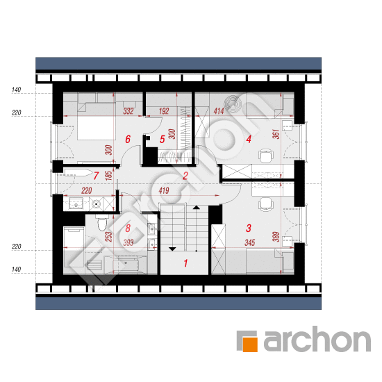 Проект будинку ARCHON+ Будинок в малинівці 37 План мансандри