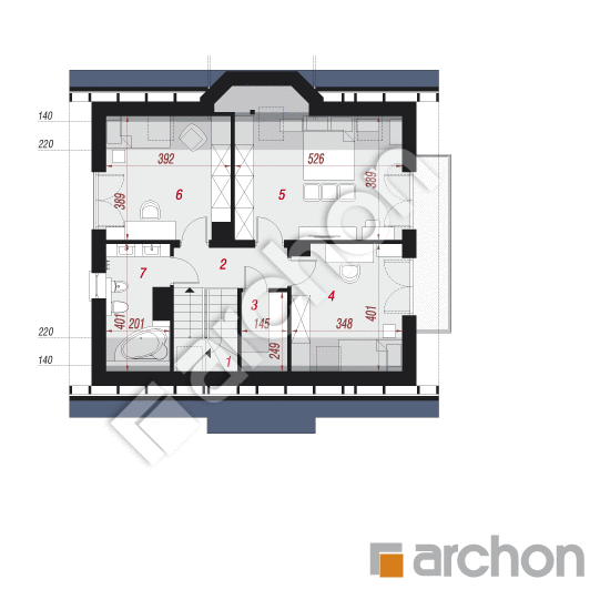 Проект будинку ARCHON+ Будинок в папороті вер. 2 План мансандри