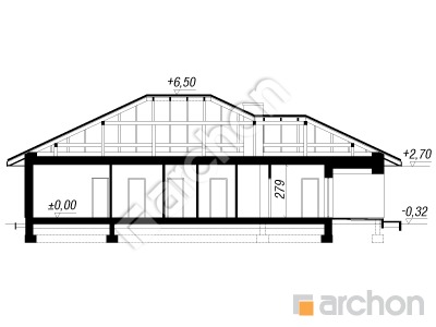 Проект дома ARCHON+ Дом в джонагольдах 3 (Г2) Розріз будинку