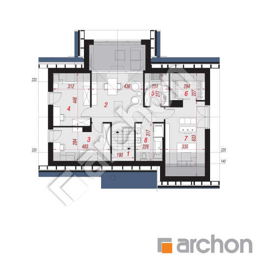 Проект будинку ARCHON+ Будинок в брунерах 4 План мансандри