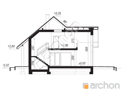 Проєкт будинку ARCHON+ Будинок в брунерах 4 Розріз будинку