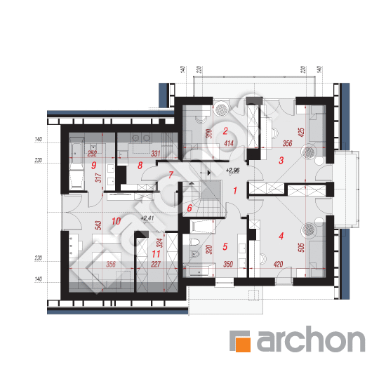 Проект дома ARCHON+ Дом в тамарисках 2 (Г2НА) План мансандри
