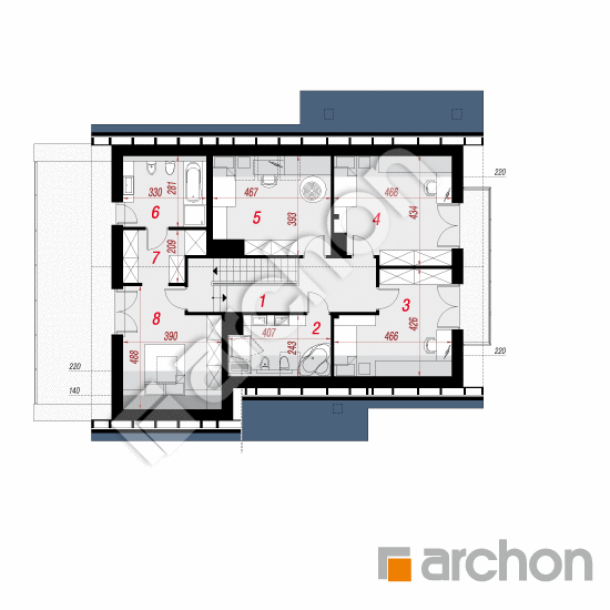 Проект будинку ARCHON+ Будинок в айдаредах 8 (Г2П) План мансандри