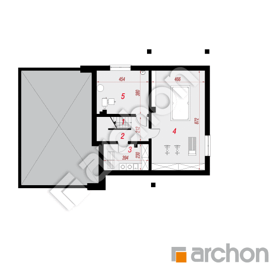 Проект будинку ARCHON+ Будинок в айдаредах 8 (Г2П) План підвалу