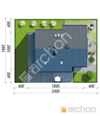 Проект дома ARCHON+ Дом в айдаредах 8 (Г2П) Ситуація