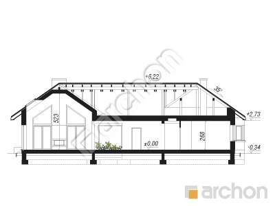 Проєкт будинку ARCHON+ Будинок в клівіях 4 (Г2) Розріз будинку