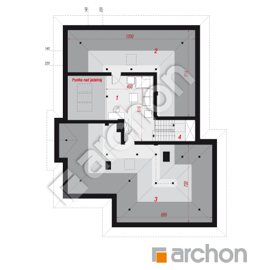 Проєкт будинку ARCHON+ Будинок в джонагольдах 5 (Г2) вер.2 План мансандри
