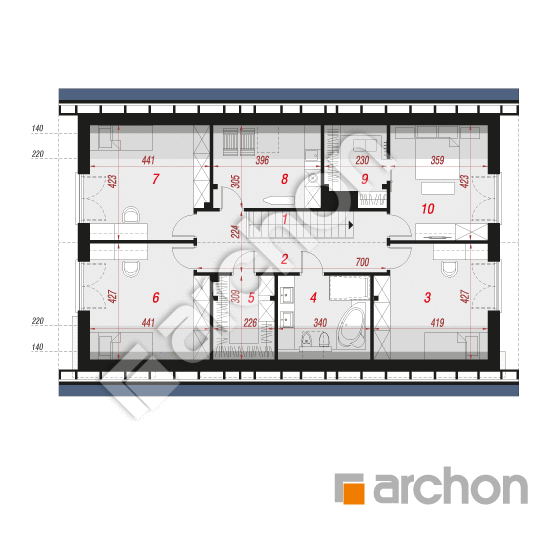 Проект будинку ARCHON+ Будинок у гвоздиках (Г2Е) ВДЕ План мансандри