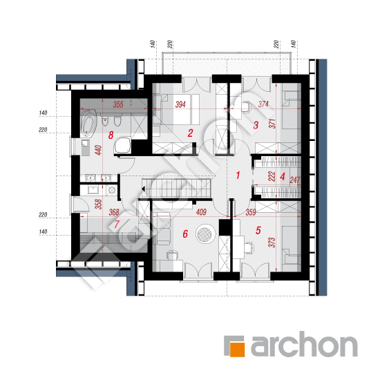 Проект будинку ARCHON+ Будинок в орлішках План мансандри