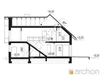 Проєкт будинку ARCHON+ Будинок в орлішках Розріз будинку