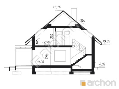 Проект дома ARCHON+ Дом в дицентрах (Г2) Розріз будинку
