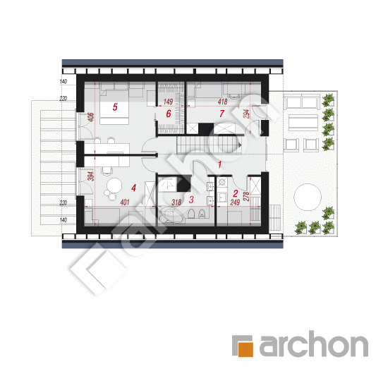 Проект будинку ARCHON+ Будинок в мандевілі 2 План мансандри