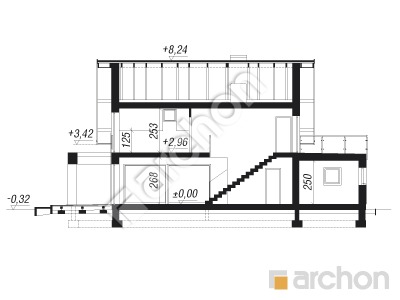 Проєкт будинку ARCHON+ Будинок в мандевілі 2 Розріз будинку