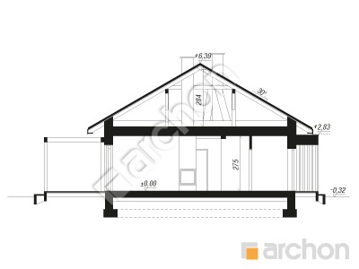 Проєкт будинку ARCHON+ Будинок під червоною горобиною 24 (A) Розріз будинку