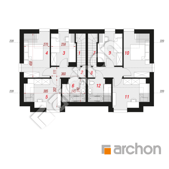 Проект дома ARCHON+ Дом в катранах 2 (Р2) План мансандри