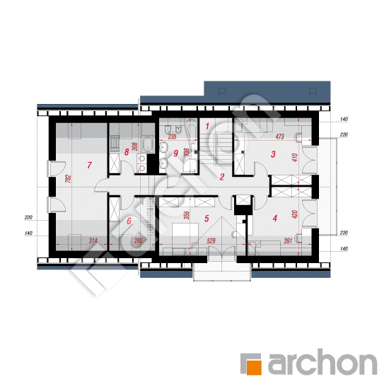Проект дома ARCHON+ Дом в красных кустах (Г2) План мансандри