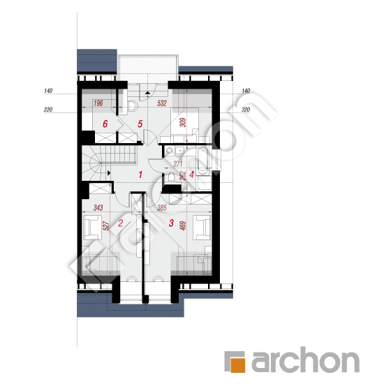 Проект дома ARCHON+ Дом в клематисах 7 (БА) План мансандри