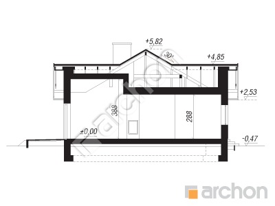 Проект дома ARCHON+ Дом в неринах 5 Розріз будинку