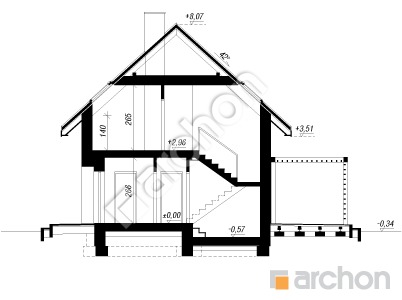 Проект дома ARCHON+ Дом в хлорофитуме 26 ВИЭ Розріз будинку