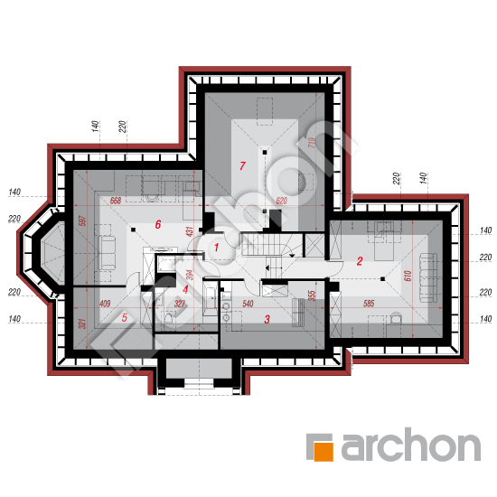 Проект будинку ARCHON+ Будинок в миколайках 2 (Г2) План мансандри