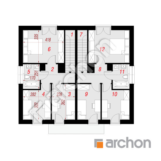 Проект будинку ARCHON+ Будинок в тунбергіях (Р2) План мансандри