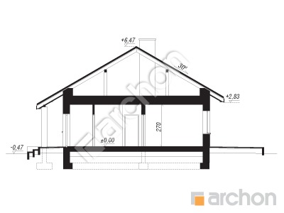 Проєкт будинку ARCHON+ Будинок в лещиновнику 6 Розріз будинку