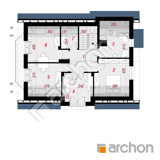 Проект дома ARCHON+ Дом в бархатцах 2 (Н) вер.2 План мансандри