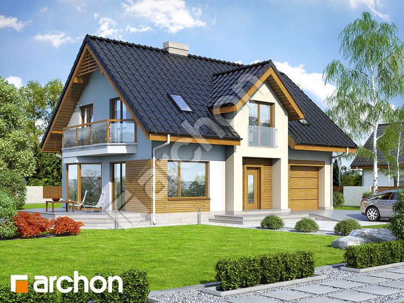 Проект дома ARCHON+ Дом в бархатцах 2 (Н) вер.2 Вид 1
