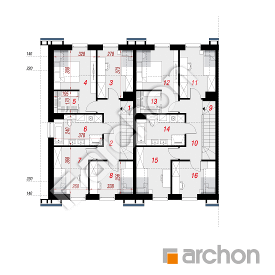 Проект дома ARCHON+ Дом в ривиях 8 (ГР2БА) План мансандри